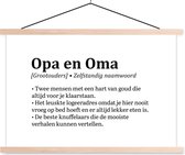 Posterhanger incl. Poster - Schoolplaat - 'Opa en oma' - Quotes - Spreuken - 150x100 cm - Blanke latten