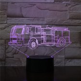 Lampe Led 3D Avec Gravure - RVB 7 Couleurs - Pompiers Auto