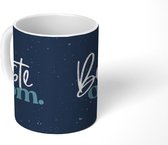 Mok - Koffiemok - 'Beste oom' - Blauw - Quotes - Spreuken - Mokken - 350 ML - Beker - Koffiemokken - Theemok - Mok met tekst