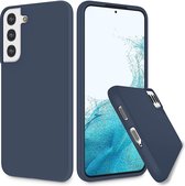 Samsung S22 Hoesje Silicone Backcover Navy - Samsung Galaxy S22 hoesje Siliconen soft liquid - Samsung S22 case - hoesje Samsung S22