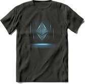 Ethereum Holo - Crypto T-Shirt Kleding Cadeau | Dames / Heren / Unisex | Bitcoin / Ethereum shirt | Grappig Verjaardag kado | BTC Tshirt Met Print | - Donker Grijs - XL