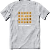 Bitcoin Coins - Crypto T-Shirt Kleding Cadeau | Dames / Heren / Unisex | Bitcoin / Ethereum shirt | Grappig Verjaardag kado | BTC Tshirt Met Print | - Licht Grijs - Gemaleerd - 3XL