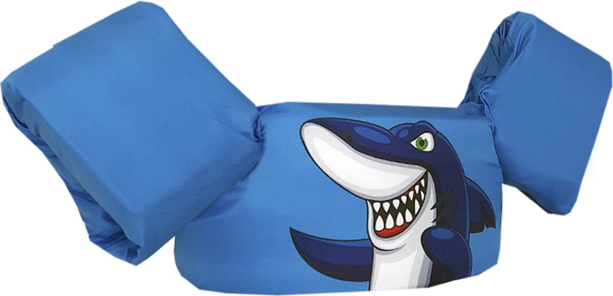 HappySwimmer - Zwembandjes/zwemvest voor peuters en kleuters blauw met Haai