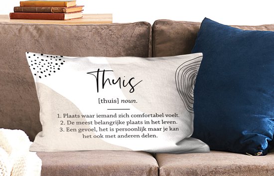 Sierkussens - Kussentjes Woonkamer - 60x40 cm - Thuis - Woordenboek - Spreuken