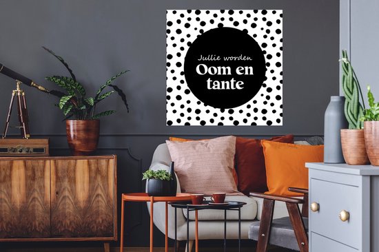 Stickers muraux - 'Tu seras oncle et tante' - Proverbes - Points - Citations - 50x50 cm - Feuille adhésive
