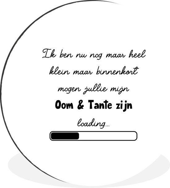 Cercle Mural - Cercle Mural - Annonce Grossesse - Bébé en route - Oncle et Tante - Aluminium - Dibond - ⌀ 30 cm - Intérieur et Extérieur