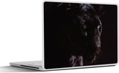 Laptop sticker - 11.6 inch - Zwarte panter weergegeven op een zwarte achtergrond - 30x21cm - Laptopstickers - Laptop skin - Cover