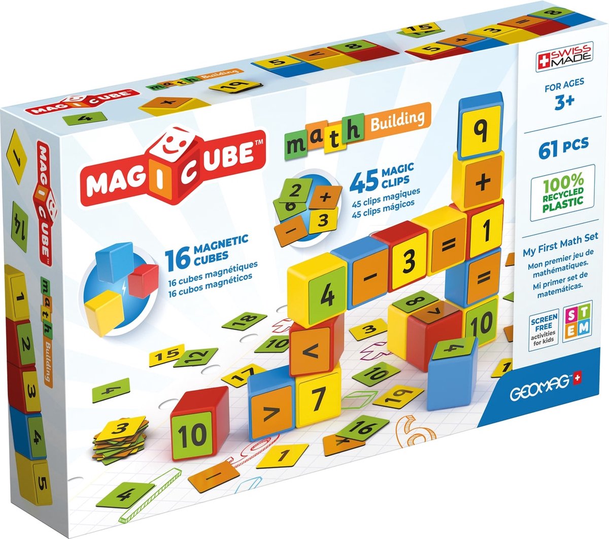 Geomag Magicube Magnetische Bouwblokken Mijn Eerste Wiskunde Set - 61-delig