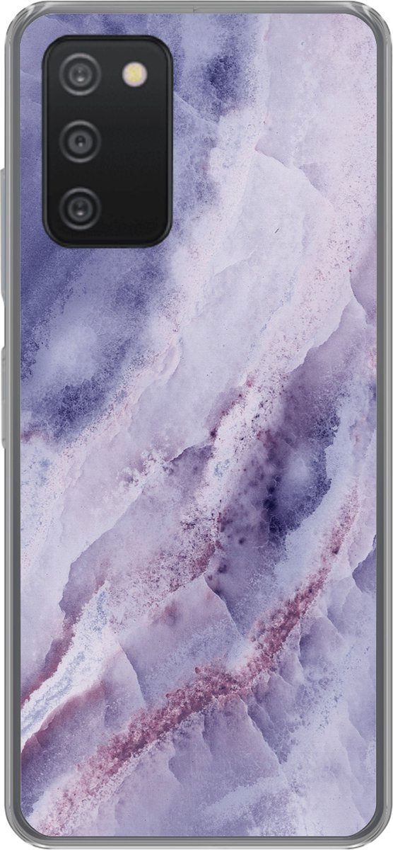 Telefoonhoesje Geschikt voor Samsung galaxy a73 hoesje - Natuursteen - Paars - Edelstenen en mineralen - Siliconen Telefoonhoesje Telefoonhoesje
