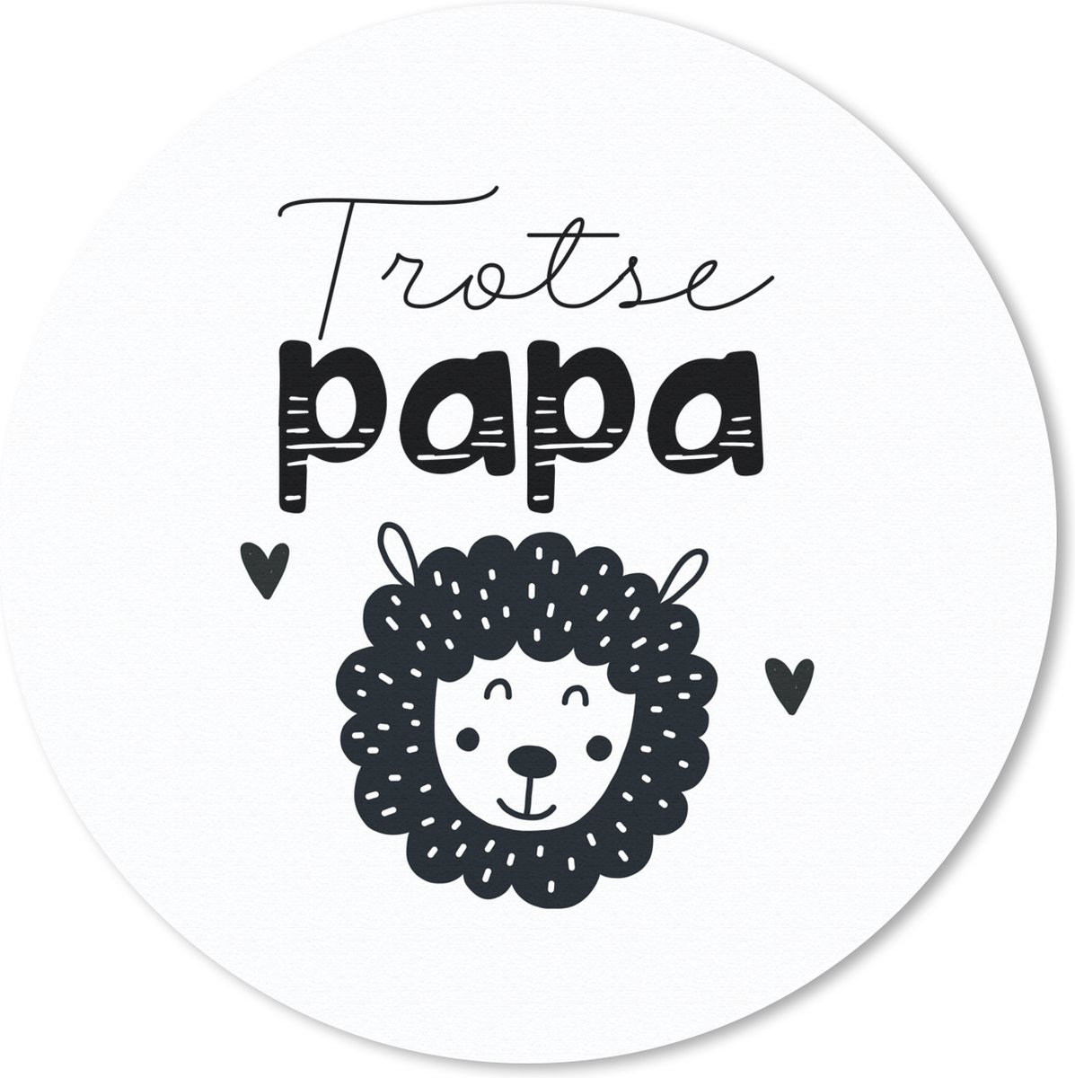 Muismat rond 20x20 cm - Mousepad Trotse papa - Spreuken - Papa - Quotes - Ronde muismatten