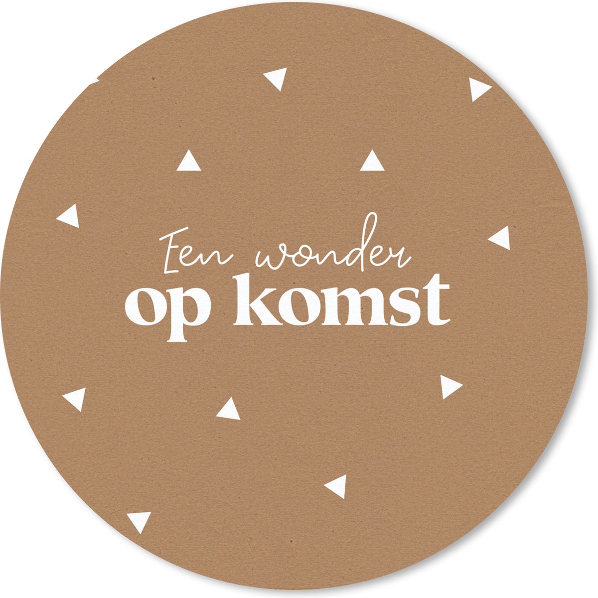 Muismat rond 40x40 cm - Mousepad Een wonder op komst - Spreuken - Baby - Quotes - Ronde muismatten