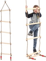 Touwladder touw 5 Kinder touwladder/klimladder - 200 cm - Buitenspeelgoed - Klimmen en klauteren - Speeltoestel ladder
