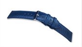 Horlogeband-18mm-blauw-met stiksel-vlak-18 mm