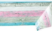 Raved Tafelzeil Steigerhout 140 cm x  290 cm - Roze - PVC - Afwasbaar