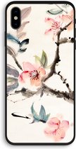 CaseCompany® - iPhone XS hoesje - Japanse bloemen - 100% Biologisch Afbreekbaar - Duurzaam - Biodegradable Soft Case - Milieuvriendelijke Print op Achterkant - Zwarte Zijkanten - Bescherming 