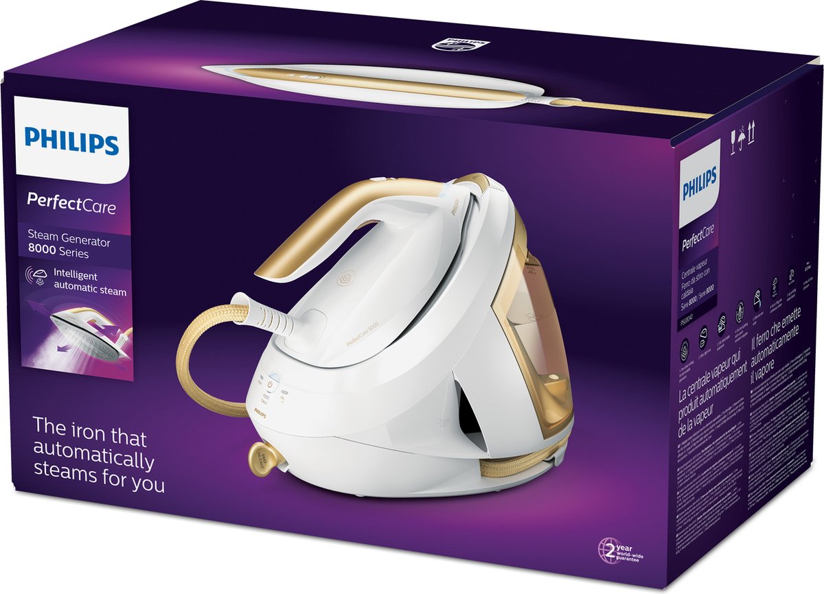 Philips Perfect Care 8000 Series PSG8040/60 - Stoomgenerator - 1.8L Watertank - Wit / Goud — afbeelding 6
