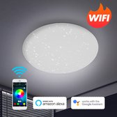 Blitzwolf BW-LT20-Dimbaar 24W WiFi LED Plafonnieres Plafondlampen Lampen-WiFi APP Controle-Werk met Amazon Google Home-AC100-240V 1800LM 2700-6500K-voor badkamer, slaapkamer, balkon, keuken e