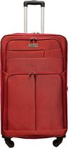 Travelerz reiskoffer met wielen softcase 96 liter - met cijferslot - expender - voorvakken - rood