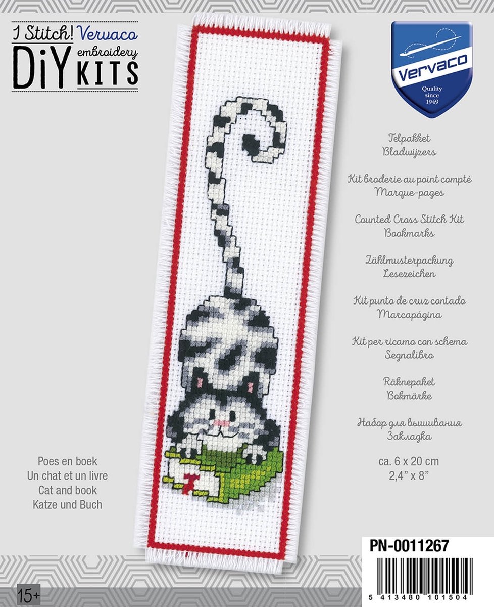 Vervaco - Bladwijzer kit - Poes en boek - PN-0011267 - Borduren - Borduurpakket - Borduurpakket volwassenen - Borduurpakket kind — afbeelding 7