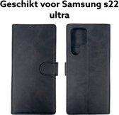 samsung galaxy S22 ultra hoesje bookcase zwart-samsung s22 ultra hoesje wallet case met pas houder black