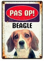 Plenty gifts waakbord blik beagle 15x21 cm
