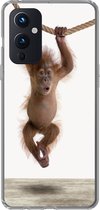 Geschikt voor OnePlus 9 hoesje - Aap - Dieren - Kinderen - Orang Oetan - Jongetjes - Meisjes - Siliconen Telefoonhoesje
