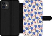 iPhone 11 Wallet Case bookcase phone case - Bloem - Motifs - Tulipe - Avec compartiments - Etui portefeuille à fermeture magnétique