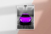 Poster Lambo Violet  - 100x140cm - Premium Museumkwaliteit - Uit Eigen Studio HYPED.®