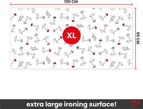 French Fashion AIRPRO Strijkdeken XL - 130 x 65 cm - Strijkmat - Strijkdeken voor op tafel - Tafelstrijkplank - 6 lagen dik!