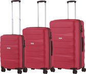 CarryOn Porter ® Kofferset - TSA Trolleyset 3-delig met OKOBAN - Dubbele wielen - Rood