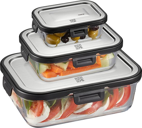 Contenants alimentaires, Set de 3, Rectangle - GEFU|MILO