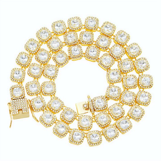 ICYBOY 18K Tennis Diamanten Ketting Verguld Goud [GOLDPLATED] [ICED