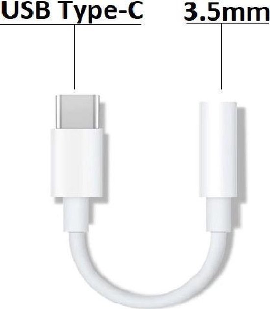 USB-C naar jack (3,5mm) adapter - USB Type C naar aux - USB naar jack - USB naar audio - USB naar geluid