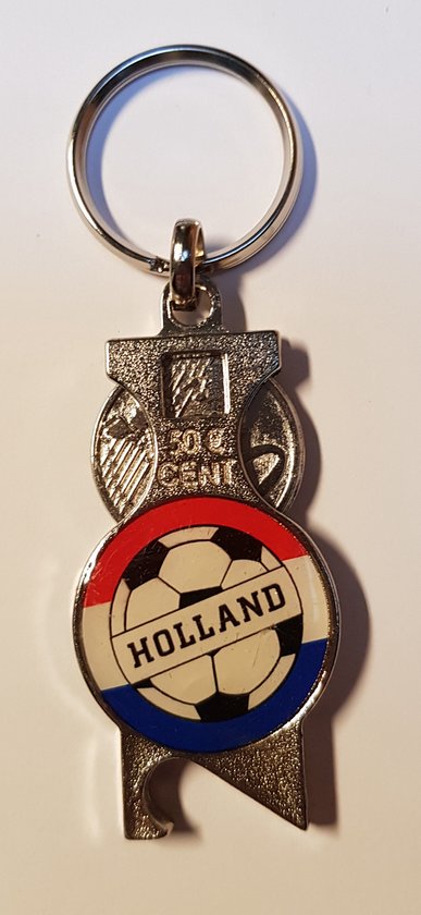 Porte-clés - Ouvre-bière - Porte-monnaie avec pièce - Voetbal - Holland - Pays- Nederland - Métal