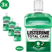 LISTERINE Total Care Tandvleesbescherming: mondspoeling voor complete bescherming voor gezond tandvlees met 6-in-1 effect - met essentiële oliën, fluoride en zinkformule, 3 x 500 m