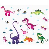 Muursticker Leuke Cartoon Dinosaurus - Kinderkamer - Jongenskamer - meisjeskamer - Muurdecoratie - Wandsticker - Sticker Voor Kinderen 60×90CM