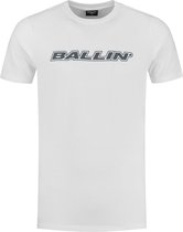 Ballin Amsterdam -  Heren Slim Fit   T-shirt  - Wit - Maat S