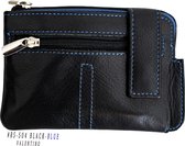 Massi Miliano Sleutel-etui Unisex Nappa Leer Zwart/blauw (RS-504-(6+8)