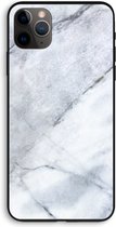 Case Company® - iPhone 11 Pro Max hoesje - Witte marmer - 100% Biologisch Afbreekbaar - Duurzaam - Biodegradable Soft Case - Milieuvriendelijke Print op Achterkant - Zwarte Zijkanten - Besche