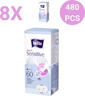 Bella Inlegkruisje Sensitive (60 stuks per pak) pak van 8, ultradun, zacht non-woven, voordeelpakket, Voordeelverpakking- 480 stucks