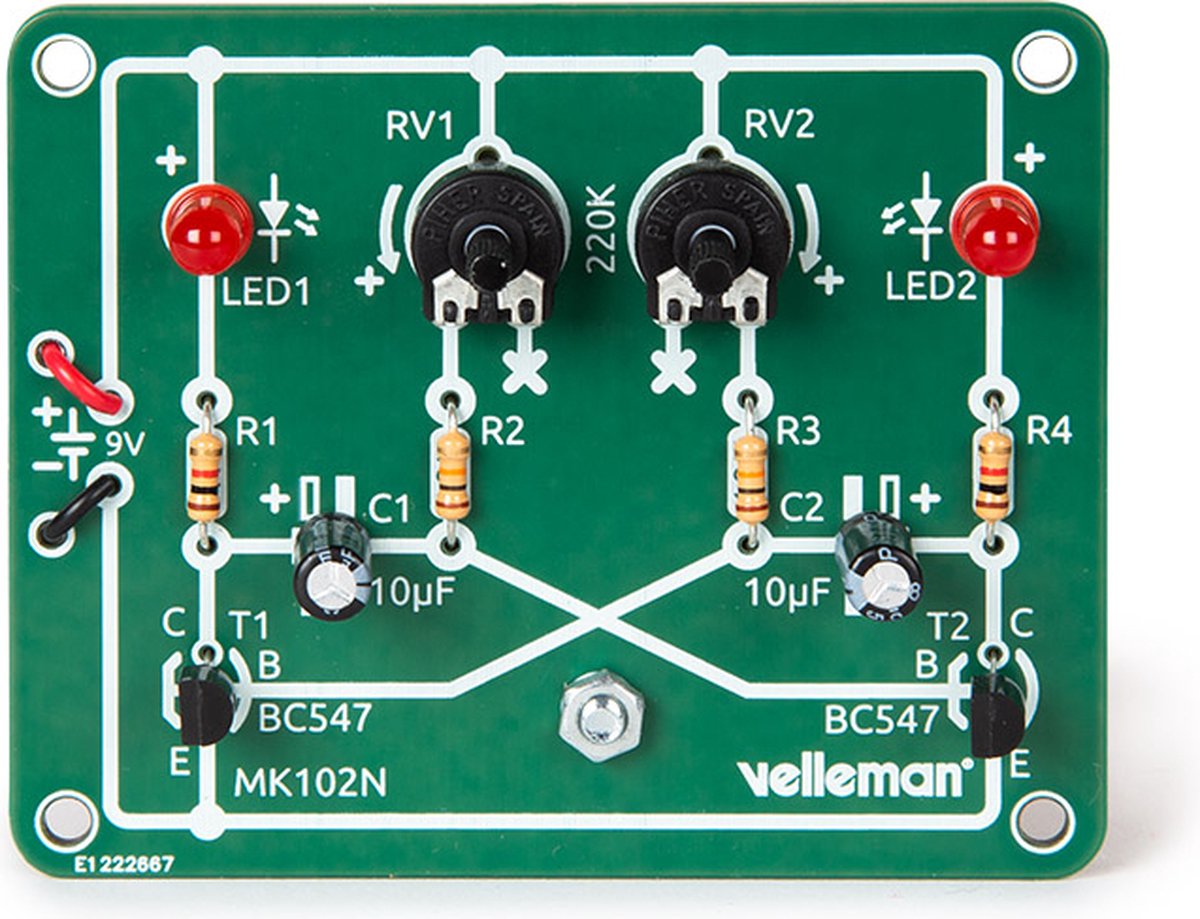 Whadda Kit de soudure éducatif avec LED clignotantes - Circuit imprimé  éducatif - Kit... | bol.com