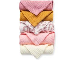 Product: Lalieloe Spuugdoekjes - Monddoekjes - 5 stuks - 23 x 23 cm - Roze, van het merk 