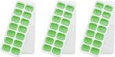 Siliconen ijsblokjesvorm inclusief deksel 3 stuks Groen - BPA Vrij - Makkelijk uitneembaar - Plastic & Silicone