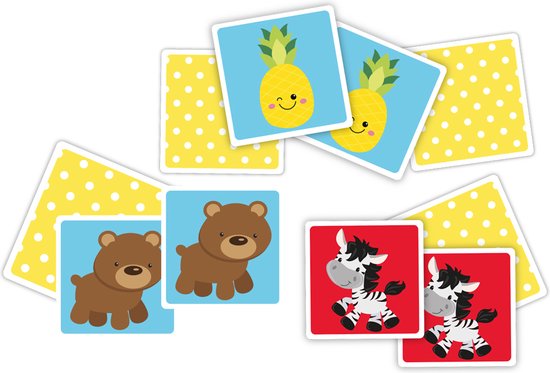 Grafix Find The Match | Dieren Memory | Baby & Peuter spelletjes | Kaartspel | Vind het Paar | 48 kaarten - 24 matches | Memory voor kinderen vanaf 3 jaar