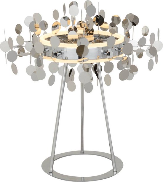Lucande - tafellamp- met dimmer - 1licht - ijzer, aluminium, kunststof - H: 51 cm - chroom - Inclusief lichtbron