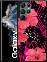 Galaxy S22 Ultra Hardcase hoesje Tropical Flowers - Designed by Cazy