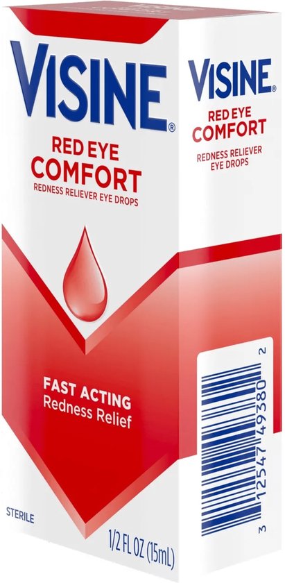 Visine Red Eye Comfort XL - Oogdruppels Tegen Super Rode Ogen & Geïrriteerde Ogen - 1x15ML ✉️ - Visine
