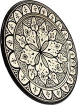 Marokkaans aardewerk zwart/wit schaal Saladeschaal - Fruitmand - Fruitschaal 35 cm