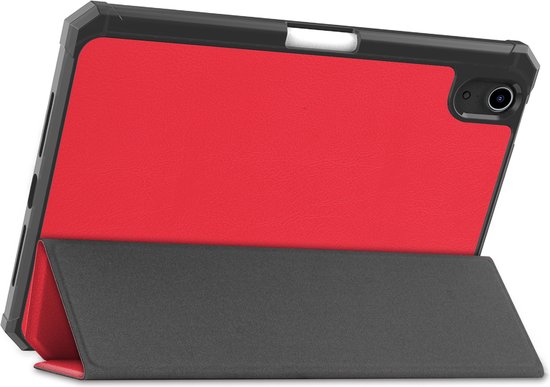 Hoesje - Geschikt voor Apple iPad Mini 6 (2021) - 8.3 inch - 6e Generatie - Met Screenprotector - Trifold Bookcase Hoes - Hard Cover Case - Met Uitsparing Geschikt voor Apple Pencil - Hardcover Book - Tablethoes - Rood