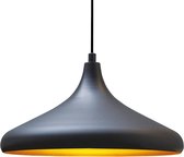 Bamyum Champion Zwart Hanglampen Metalen 1xE27 Fitting Ø 35 cm Pendellamp Voor Binnen Binnenkleur is Goud